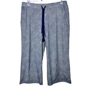 Lands End navy and white chevron pants long comfort pants Sze large